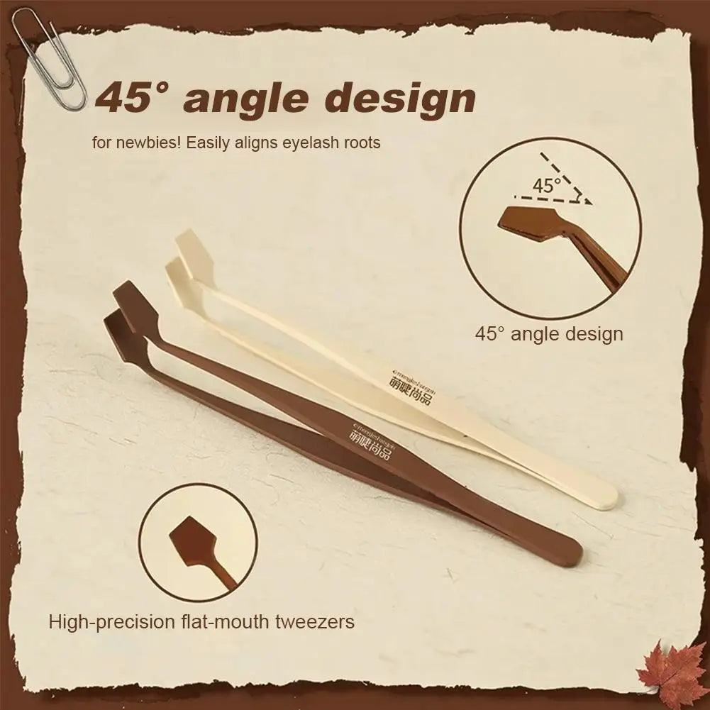 Anti-Stick False Eyelash Tweezers | 45° Applicator Tool Eyelash Applicator Tool Peaceful Pleasures Health and Wellness