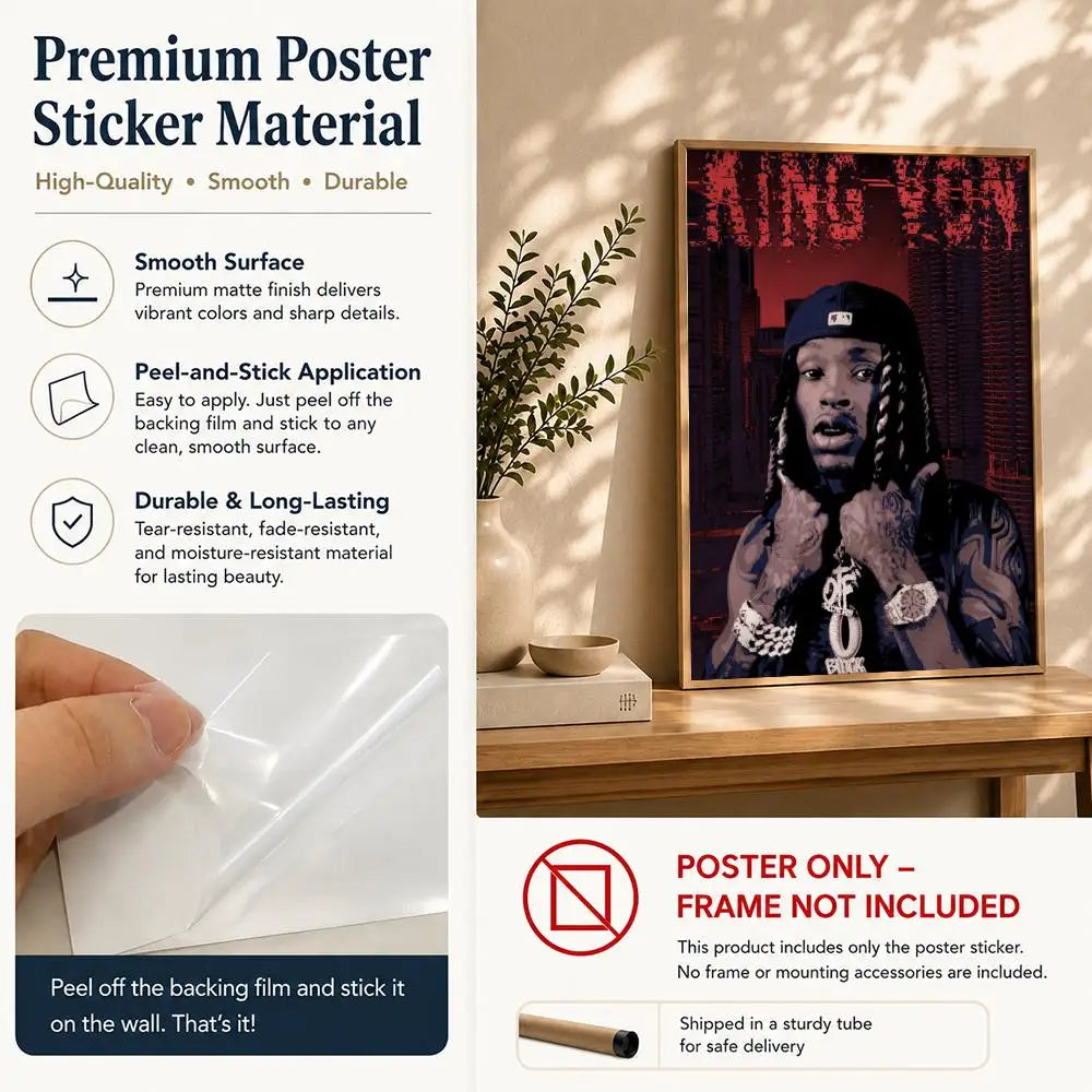 Rapper K-King VonS Poster HD Self Adhesive Waterproof Wall Art Ideal for Home Office Dorm Bedroom Great Gift Peaceful Pleasures Health and Wellness