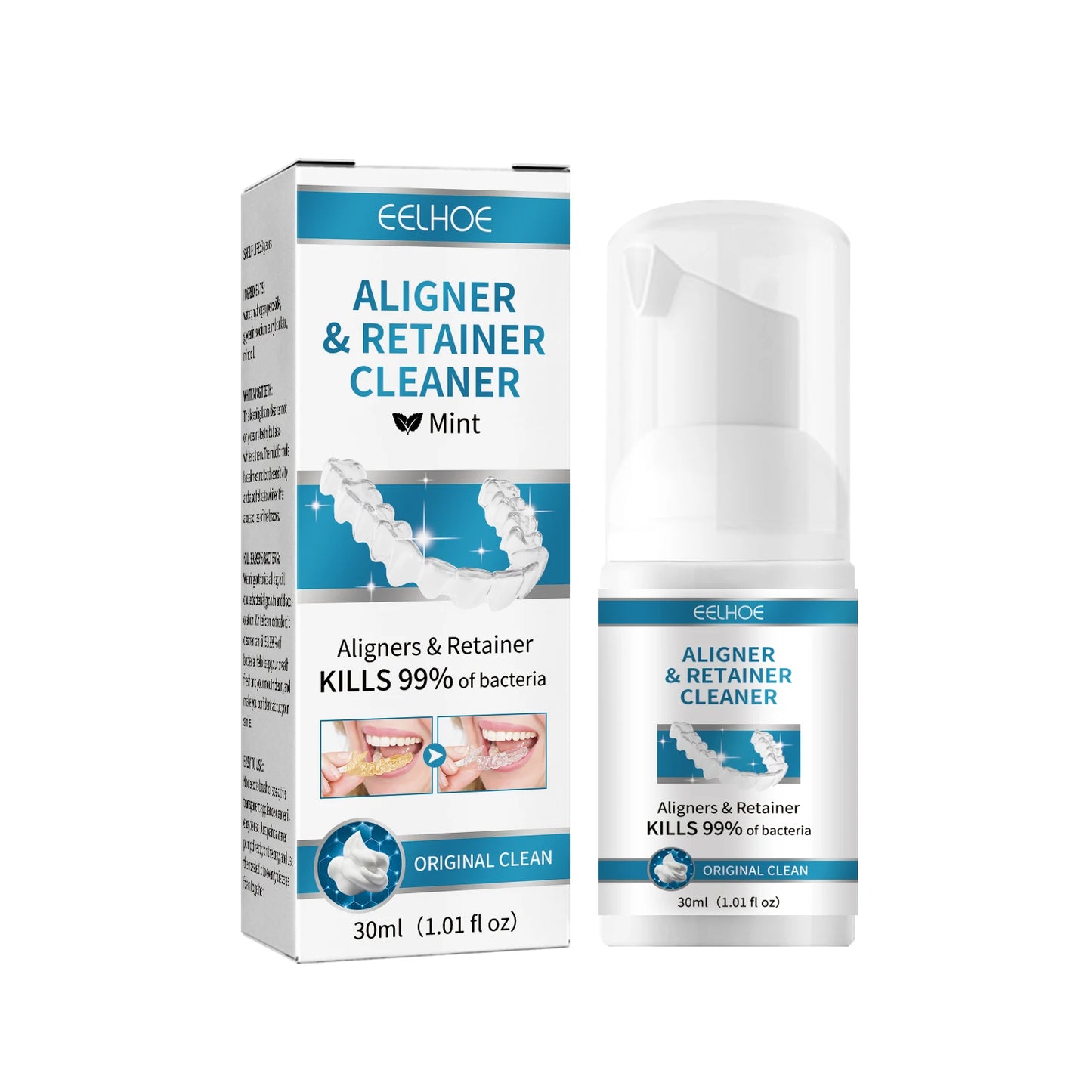 Denture Cleaner Effectively Remove Stains Eliminate Odors Reduce Bacterial Growth Fresh Mint Oral Care Whitening Denture Cleaner Peaceful Pleasures Health and Wellness 30ml Boxed