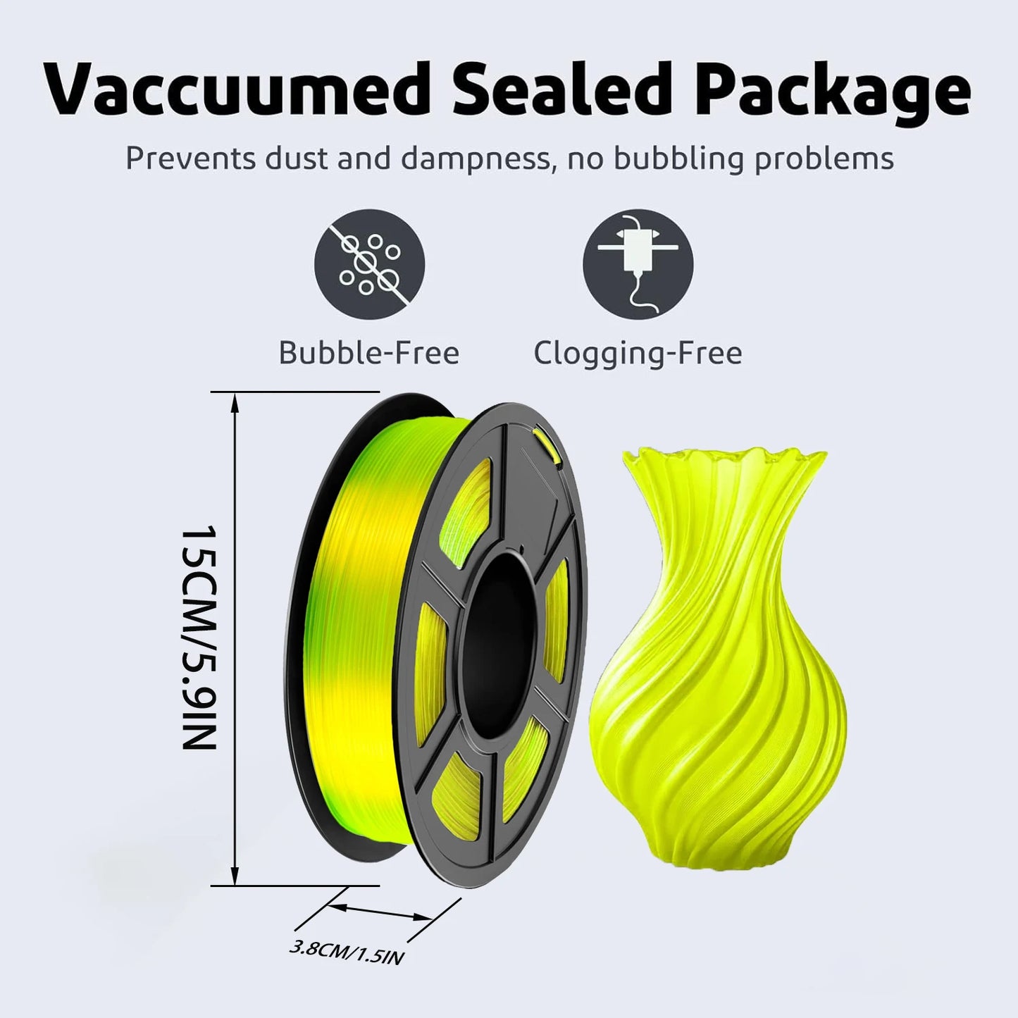PETG Filament 1.75mm Transparent Yellow | ±0.02mm Accuracy