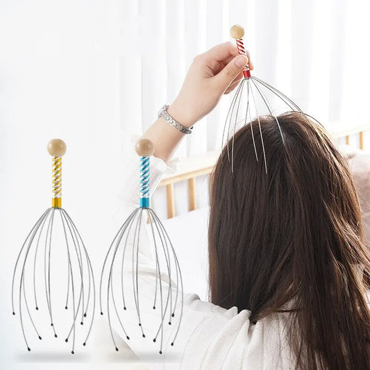 2PCS Head Massager Head Scratching Octopus Scalp Non Soul Extractor Divine Tool Hair G Head Massager Head Press Release Massager Peaceful Pleasures Health and Wellness Two Pack mixed color