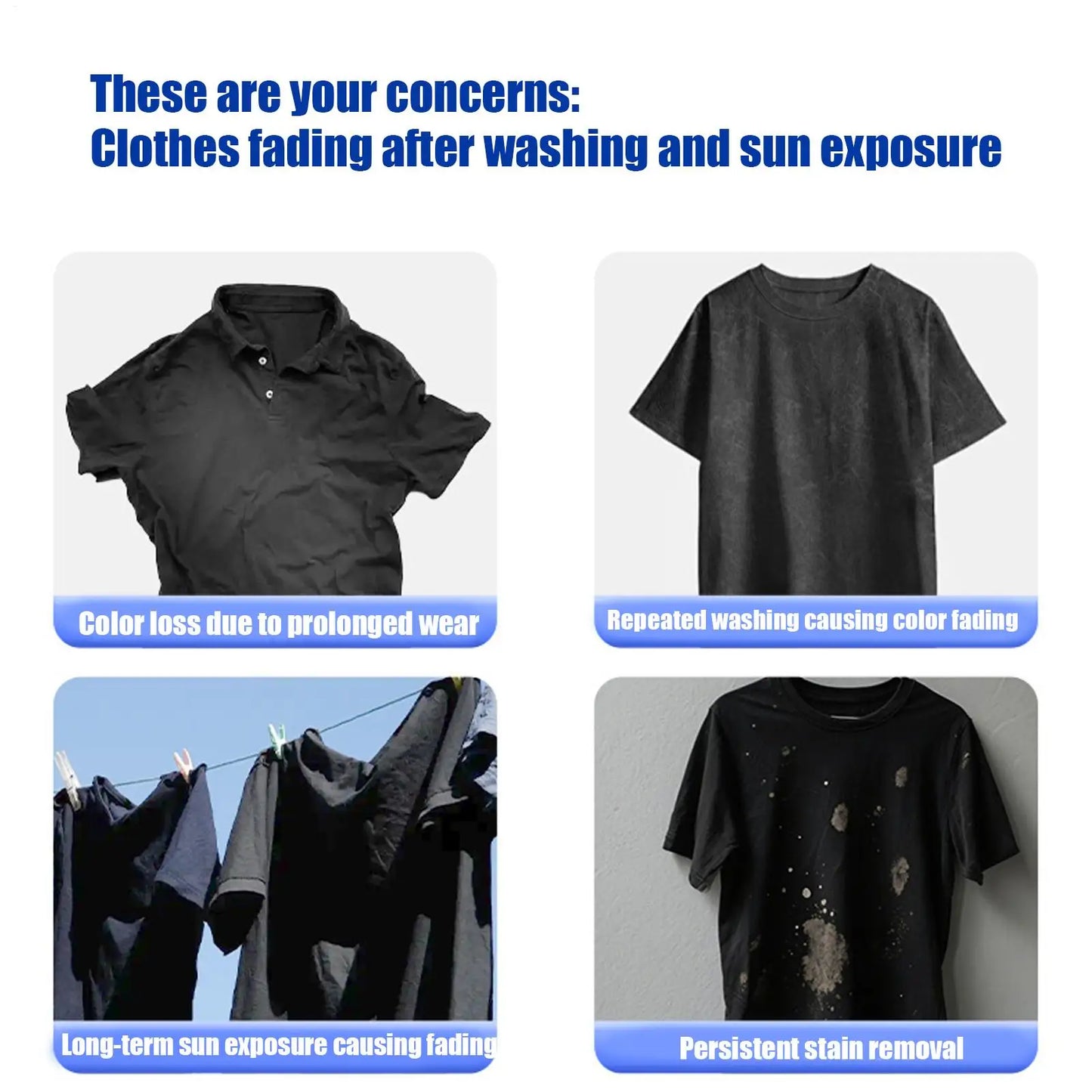 Black Clothes Dye Tablets 50pcs – Blackening & Color Restore Sheets