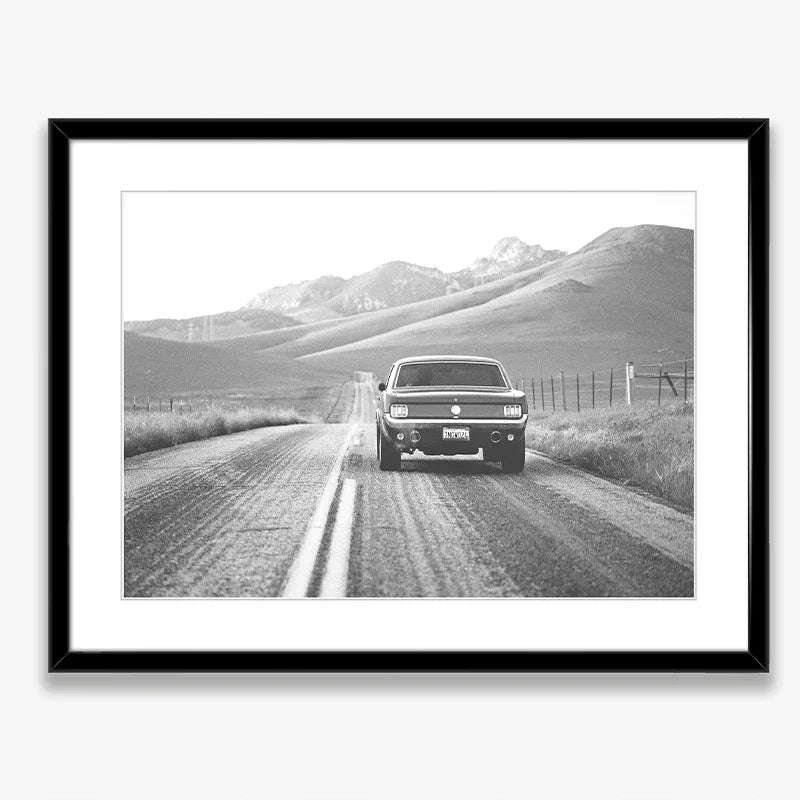 Black and White Ford Mustang Classic Luxury Car Poster Canvas Painting Print Wall Art Picture for Living Room Shopstore Decor Peaceful Pleasures Health and Wellness