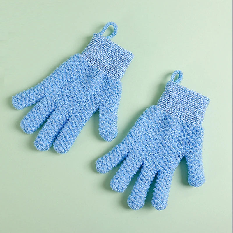 2PCS Exfoliating Bath Gloves Set for Shower Deep Cleaning Body Scrubbing Gloves for Women And Men Peaceful Pleasures Health and Wellness