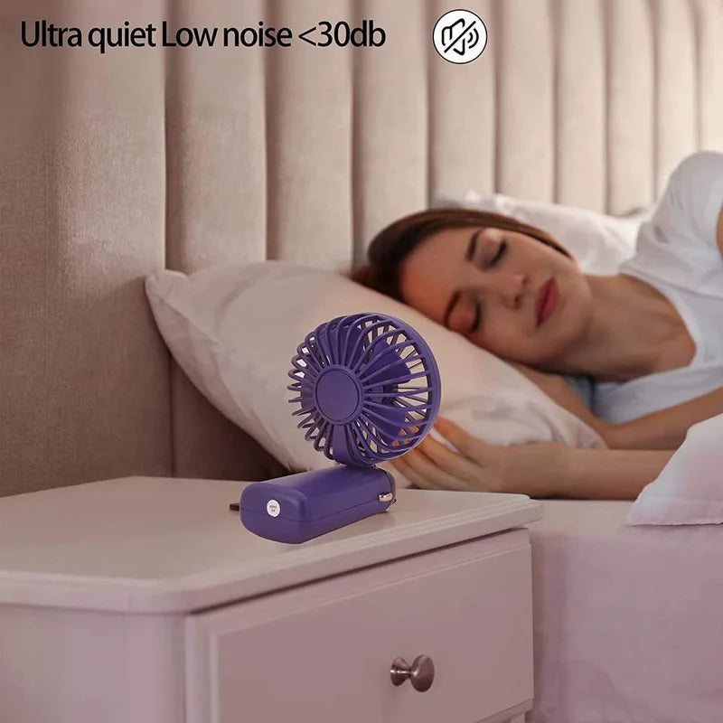 Powerful Fans Portable Electric Handheld Fan USB Rechargeable Hand-Held Hanging Small Fans for Home Travel Office Outdoor Peaceful Pleasures Health and Wellness