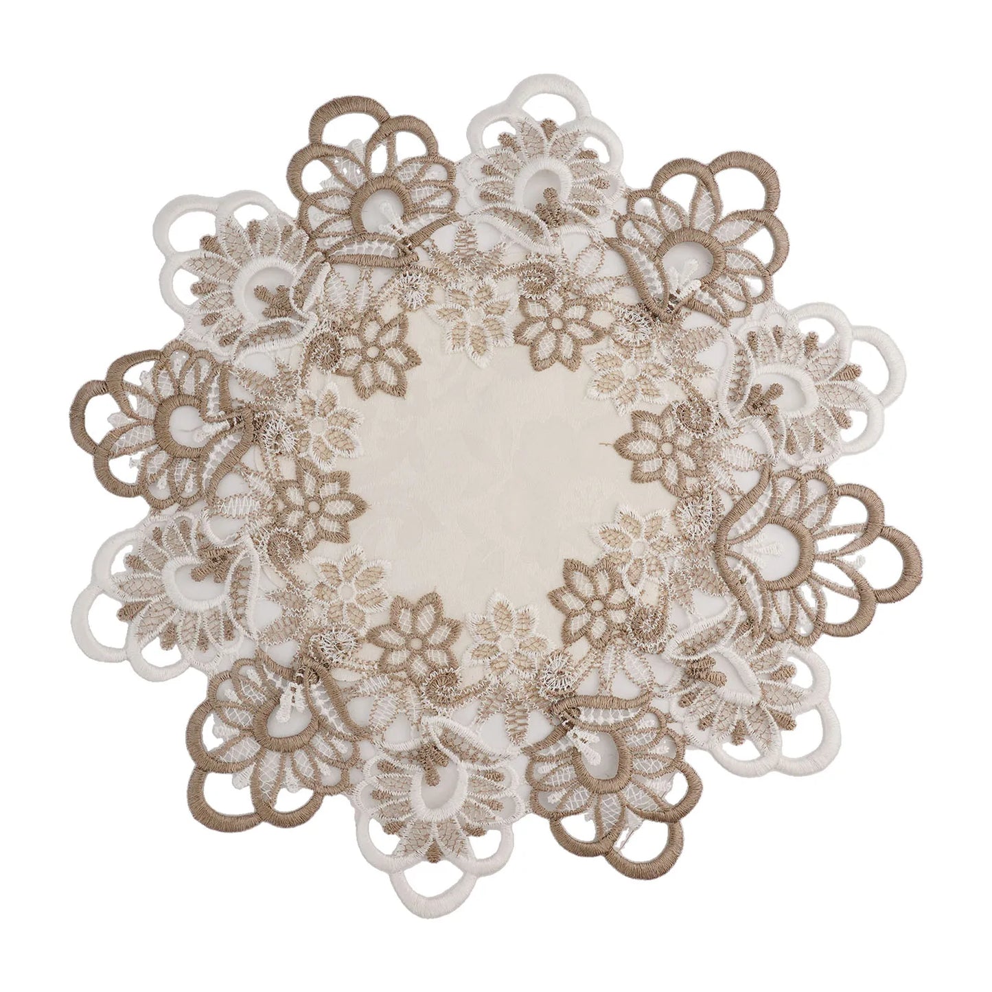 Round Tablecloth Lace Floral Table Cover Dustproof Home Festival
