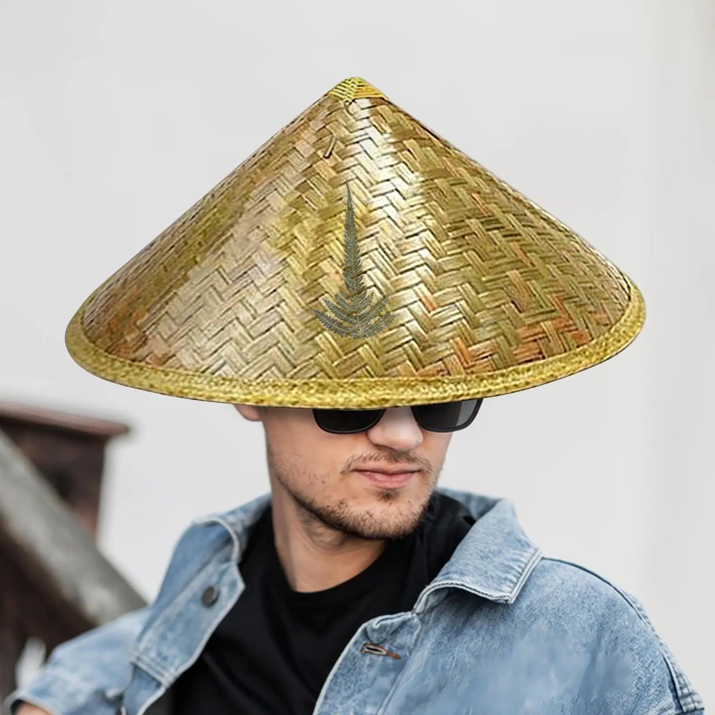 Handwoven Conical Bamboo Straw Hat – Unisex Sun Cap