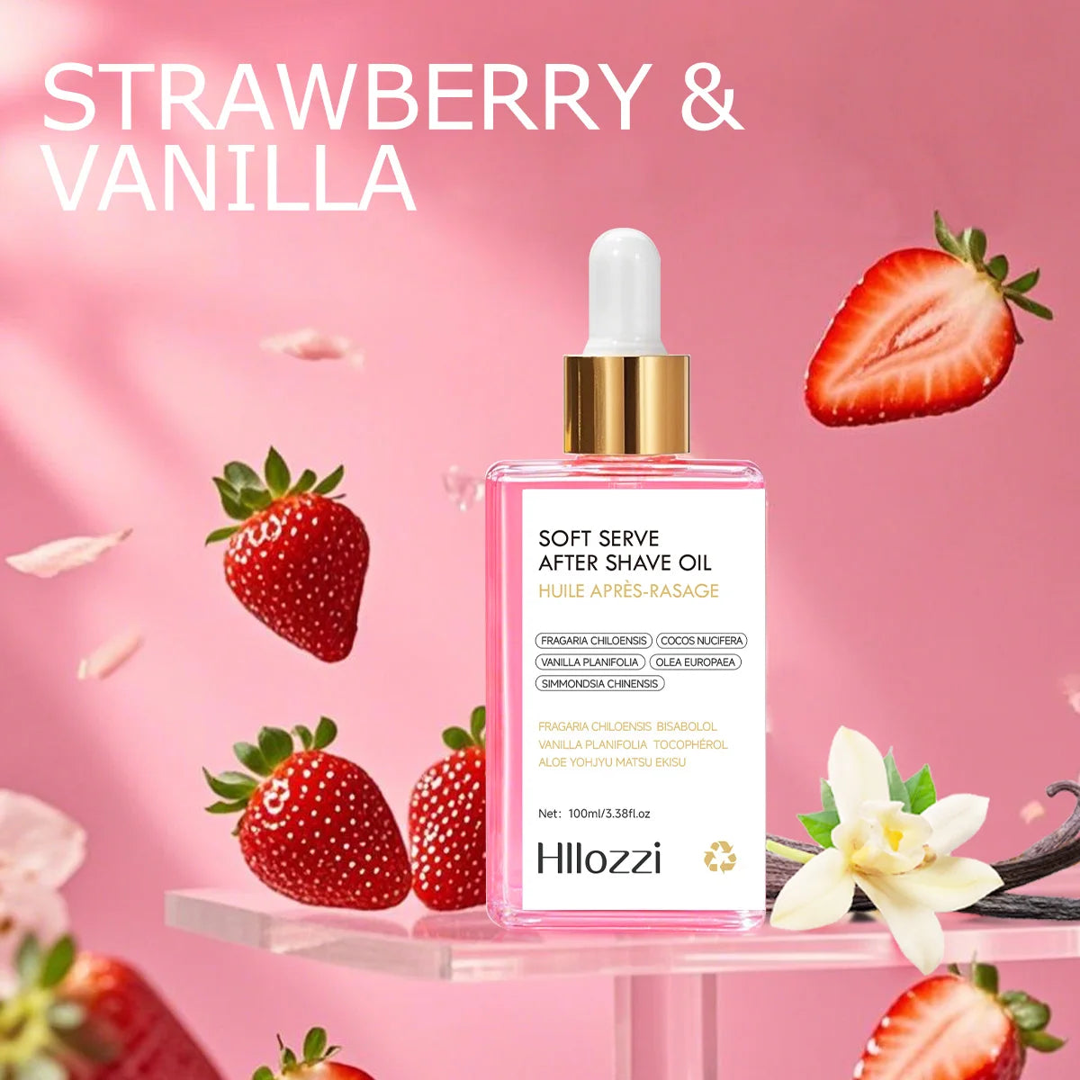 Hllozzi Strawberry After Shave Oil Hydrating Serum 100ml