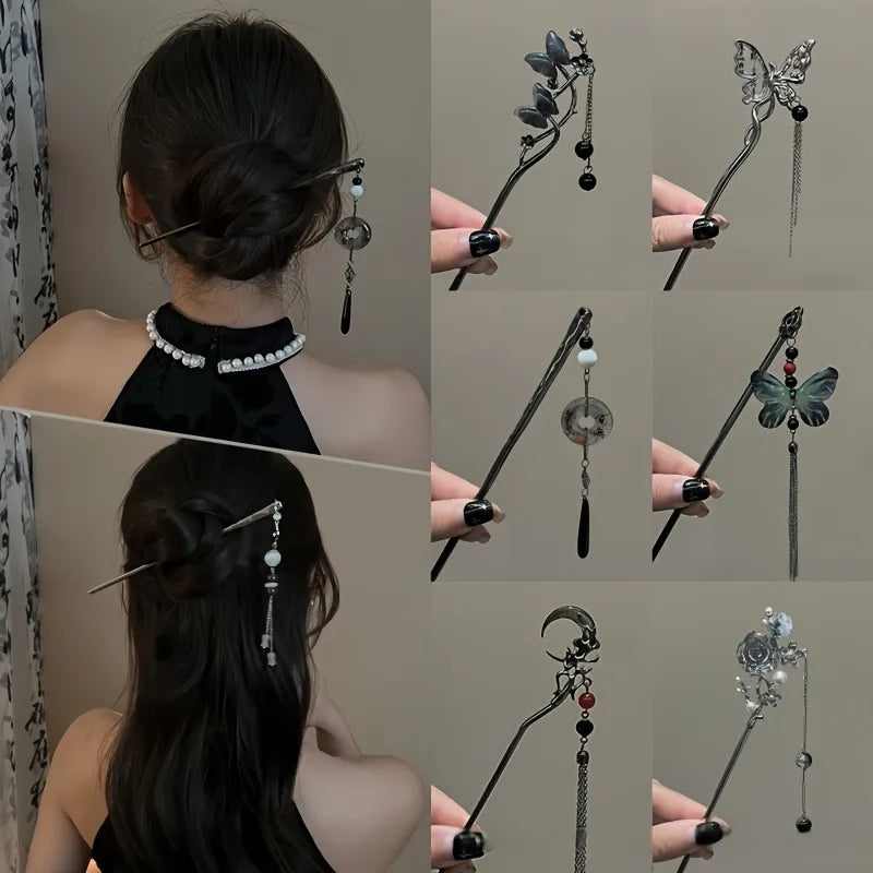 6-Piece Alloy Butterfly Hairpin Set – Retro Style Peaceful Pleasures Health and Wellness