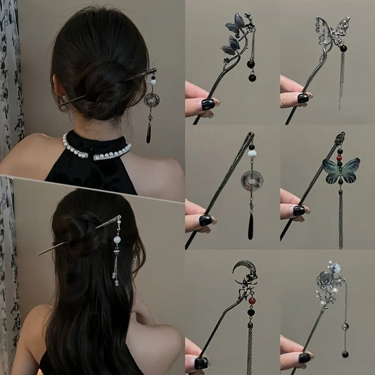 6-Piece Alloy Butterfly Hairpin Set – Retro Style Peaceful Pleasures Health and Wellness