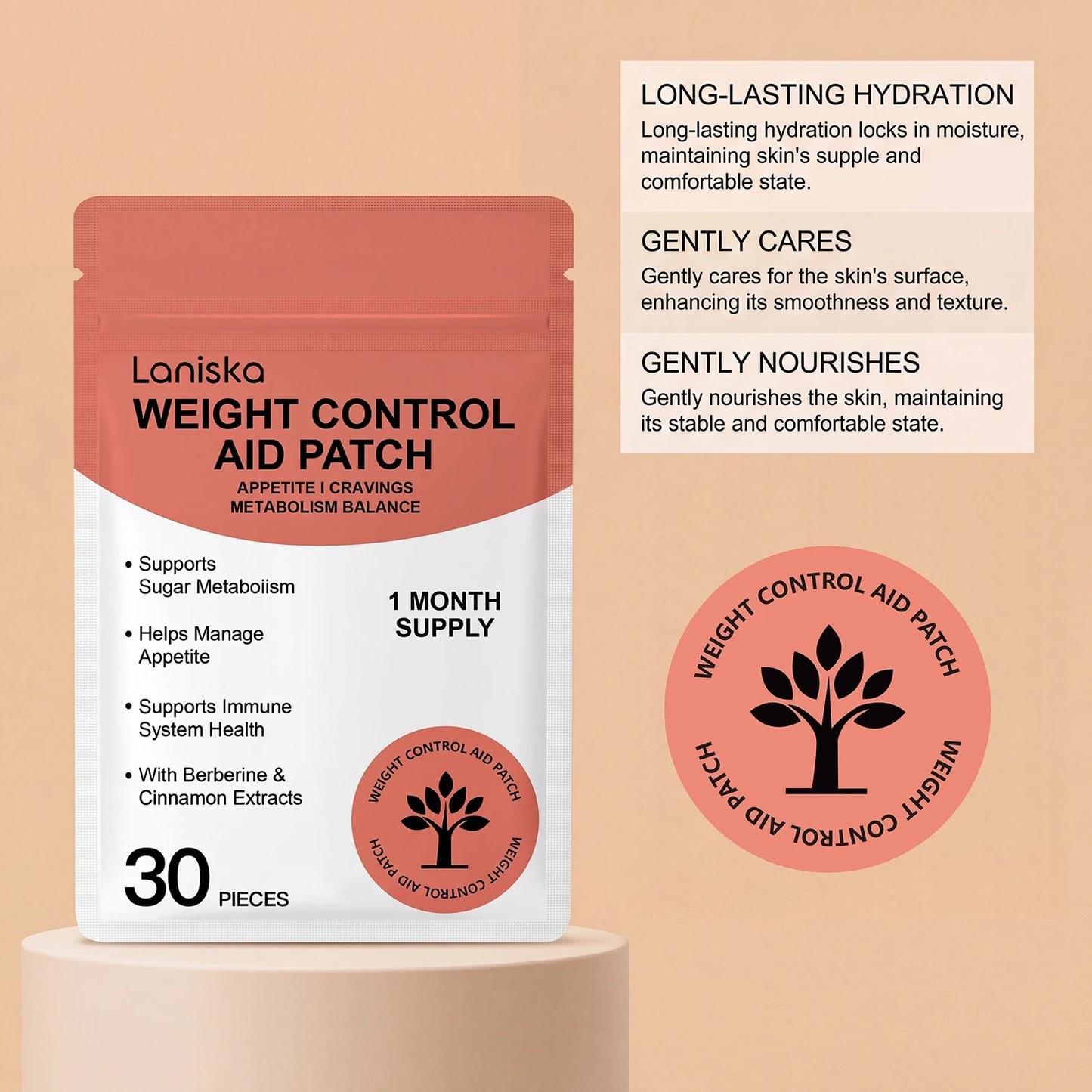 Appetite & Cravings Support Patch 30ct | Berberine & Cinnamon