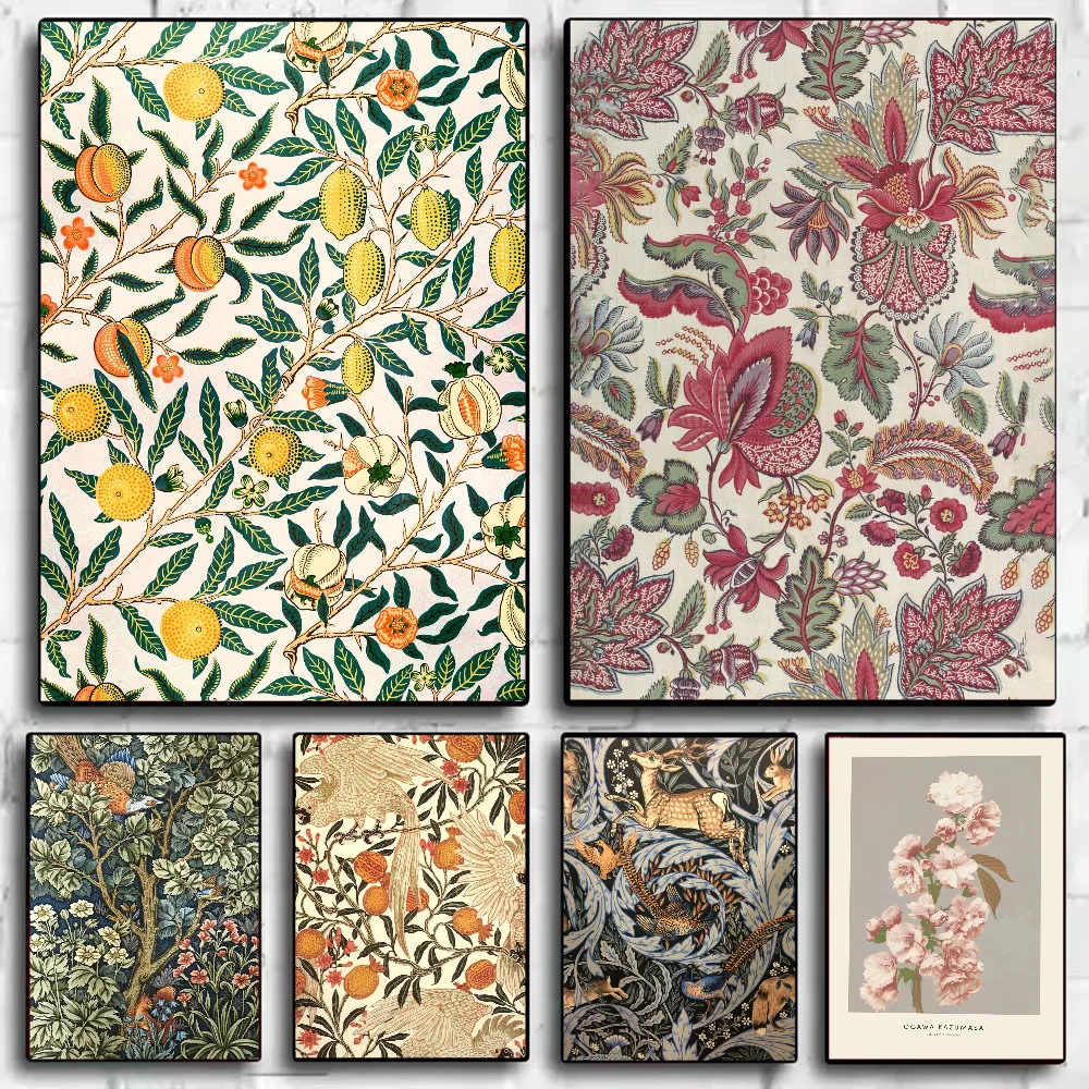 William Morris Animals & Flowers Wall Poster | HD PVC Art Decorative Wall Poster Peaceful Pleasures Health and Wellness