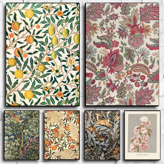 William Morris Animals & Flowers Wall Poster | HD PVC Art Decorative Wall Poster Peaceful Pleasures Health and Wellness
