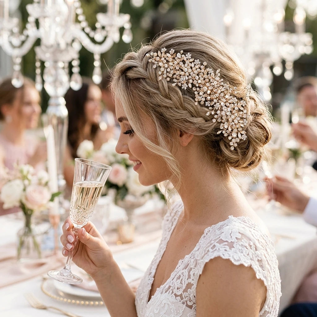Hand-made Crystal Bridal Headband With Colorful Rhinestones For Wedding And Party Peaceful Pleasures Health and Wellness