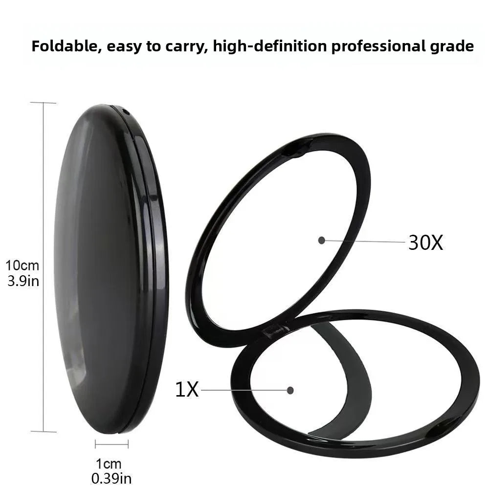 10cm Small Acrylic Compact Magnifying Mirror Mini Plastic Pocket Mirrors with Magnification 10x 20x 30x Peaceful Pleasures Health and Wellness