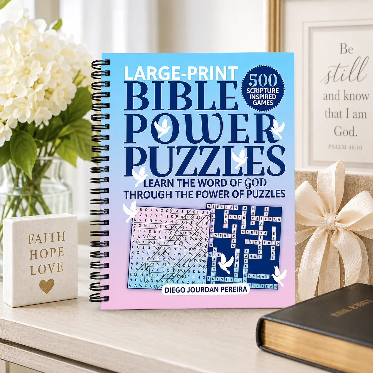 Large-print Bible Power Puzzles A5 Spiral Activity Book 500