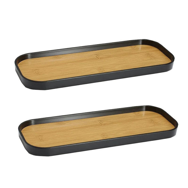 White Marble Rectangle Bathroom Vanity Tray for Counter – Soap, Perfume & Jewelry Organizer (1 or 2 Pack)