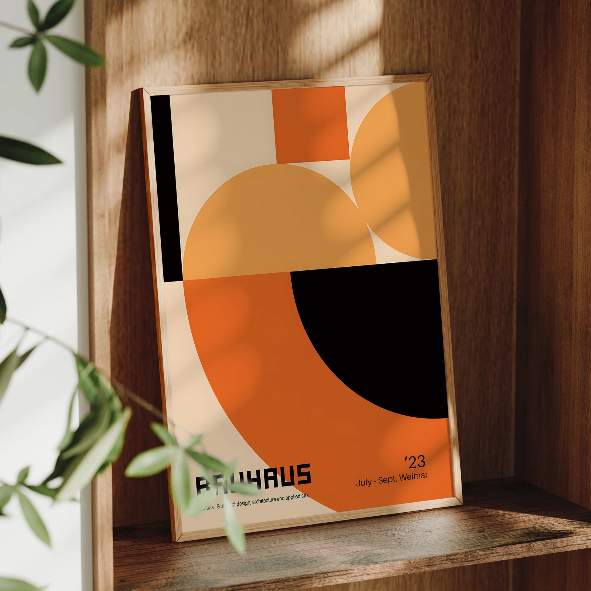 Modern Geometry Bauhaus School Orange Wall Art Prints Aluminum Frame Canvas Painting Poster Picture For Living Room Home Decor Peaceful Pleasures Health and Wellness