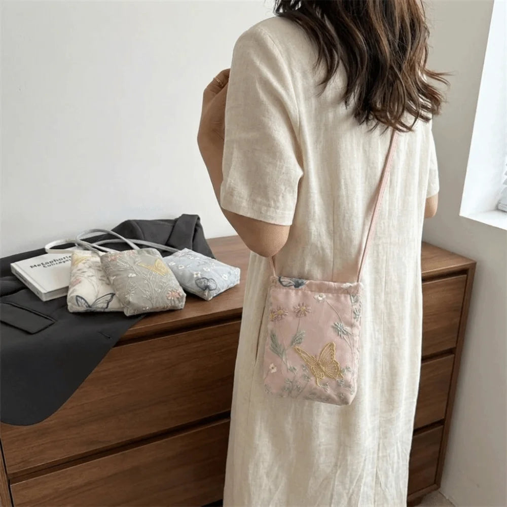 Chinese Style Embroidered Butterfly Mini Crossbody Bag Mini Crossbody Bag Peaceful Pleasures Health and Wellness