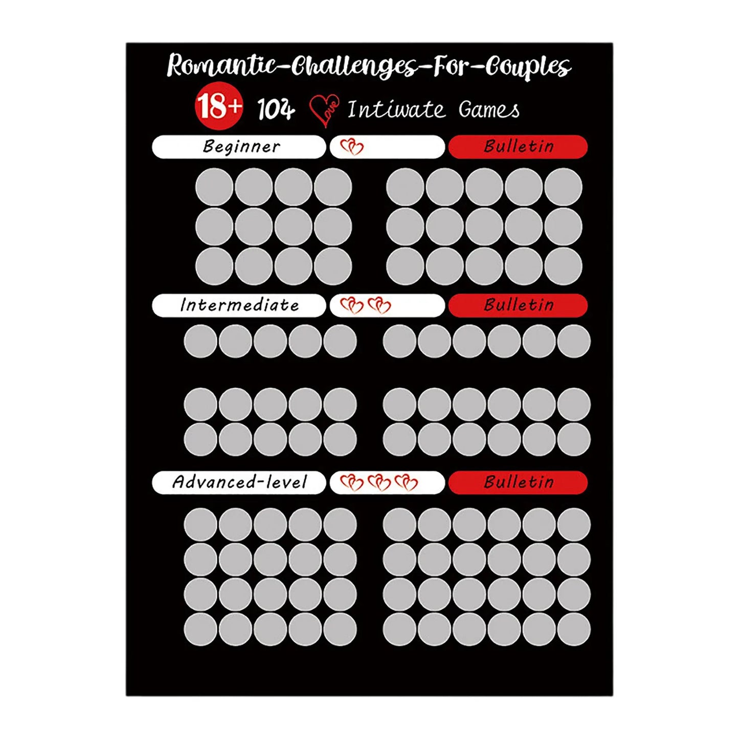 100 Dates Scratch Off Poster – Couples Date Night & Valentine Gift