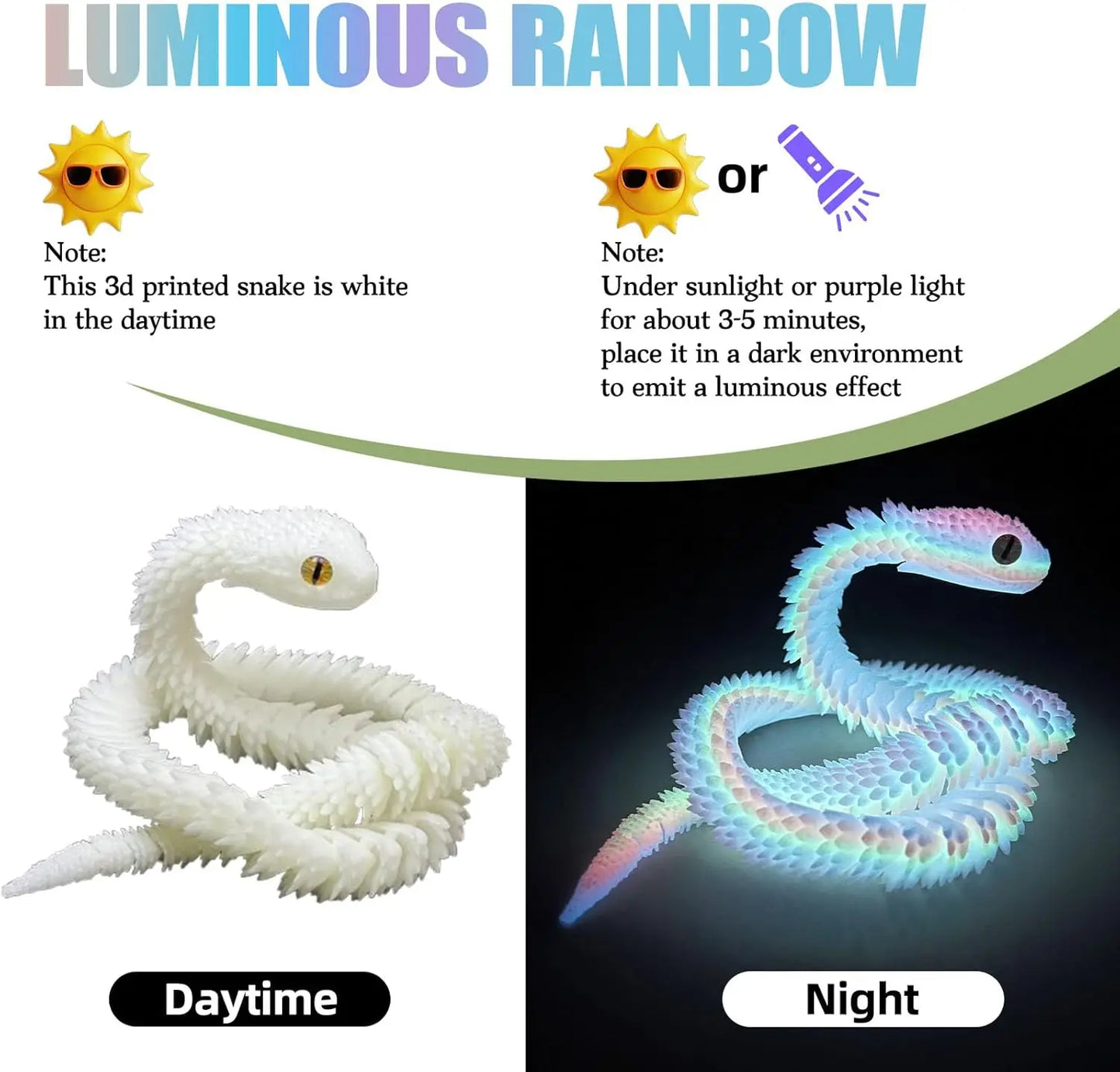 Glow Rainbow PLA Filament 1.75mm – Luminous Glow in the Dark