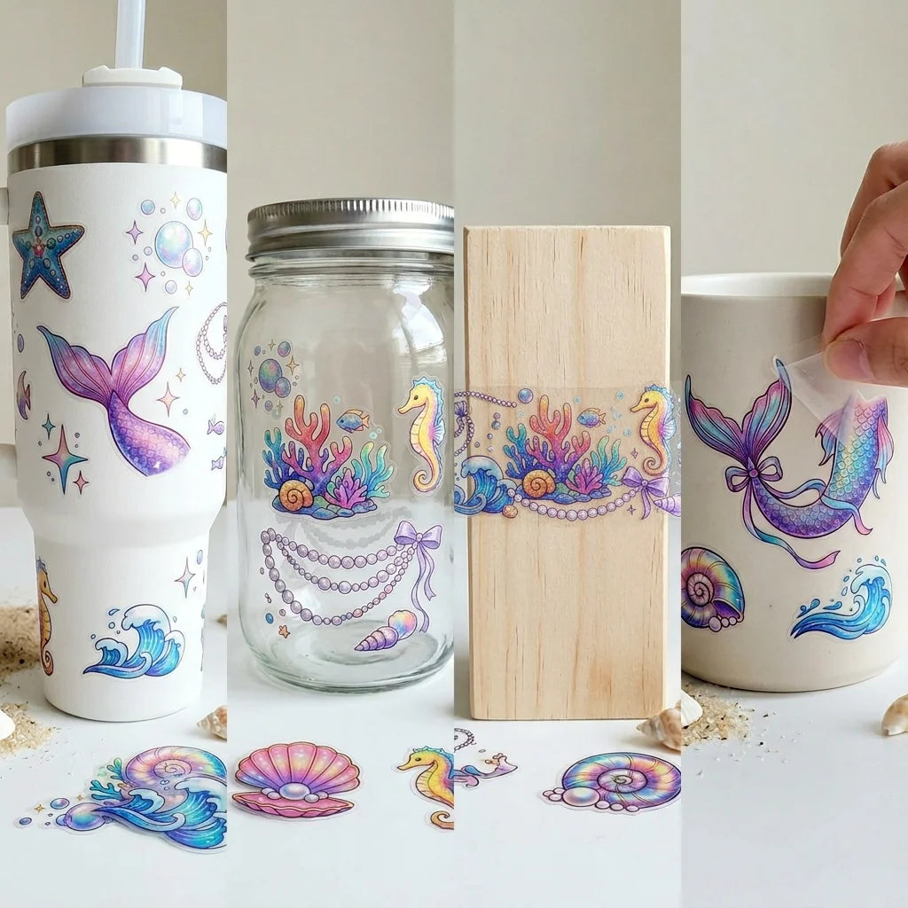 Mermaid Ocean Sticker Sheet – Kids DIY Scrapbook Decals