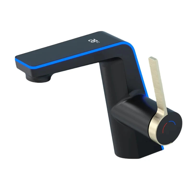 LED Temperature Display Basin Faucet | Single Hole Sink Mixer