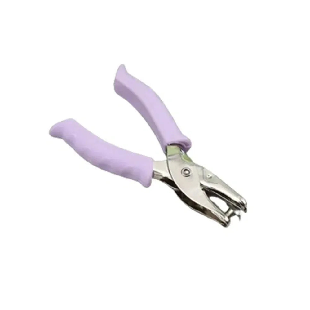 Single Hole Mini Paper Punch Macaron Color Non-slip Handle DIY Paper Puncher Fashion Rubber Handle Single Hole Punch Stationery Peaceful Pleasures Health and Wellness purple