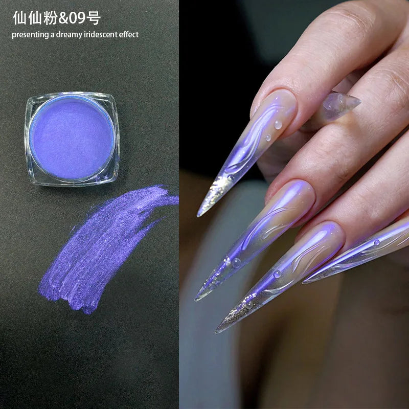 Icy Aurora Holographic Nail Glitter Powder | Polarizing Shine 1g