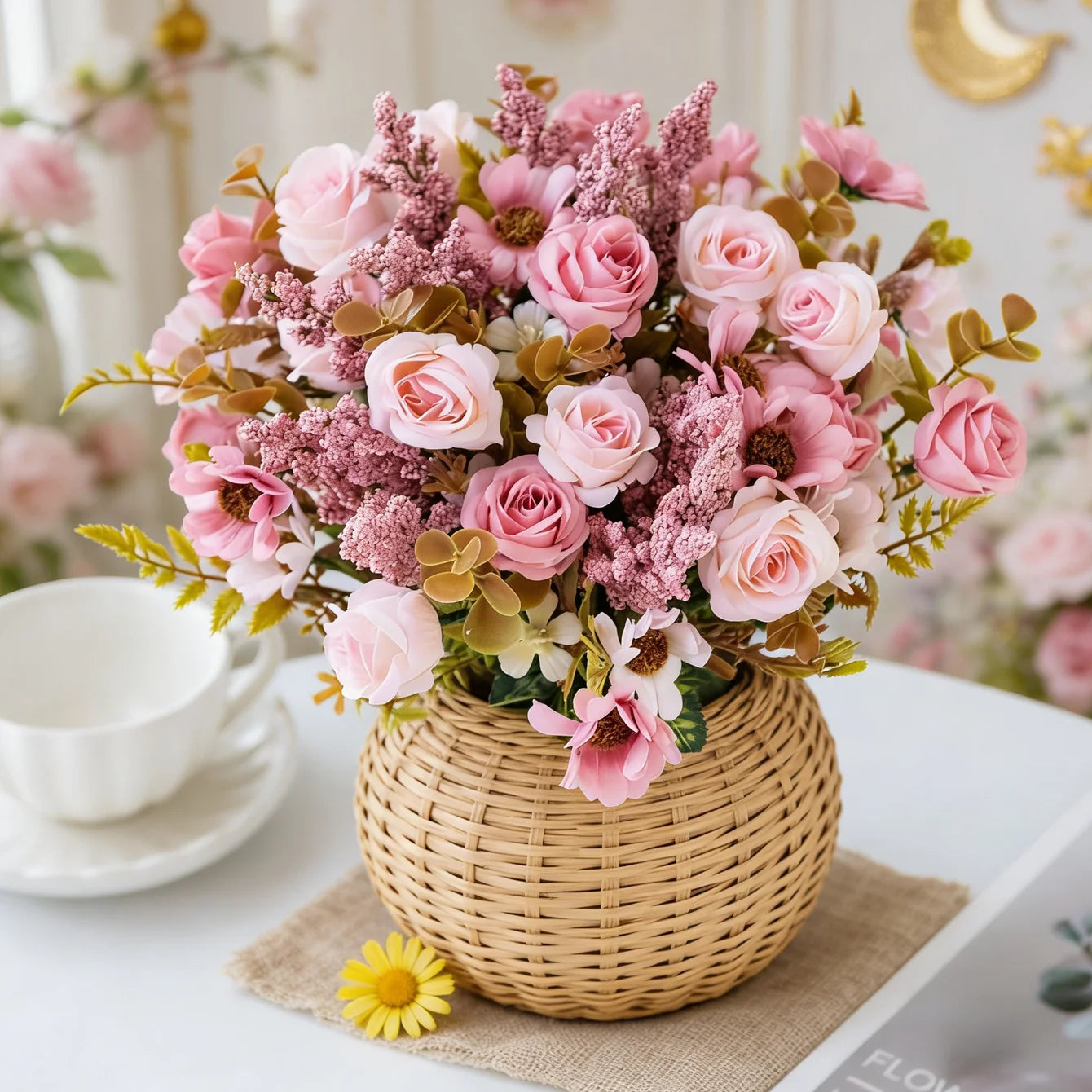 Artificial Silk Rose Bouquet | Wedding & Home Decor Flowers