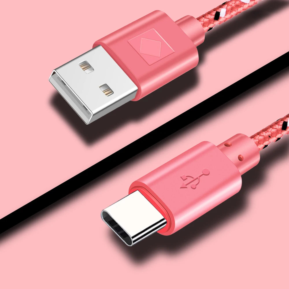 Nylon Braided USB-A to USB-C Fast Charging Cable 2A | 1M–3M