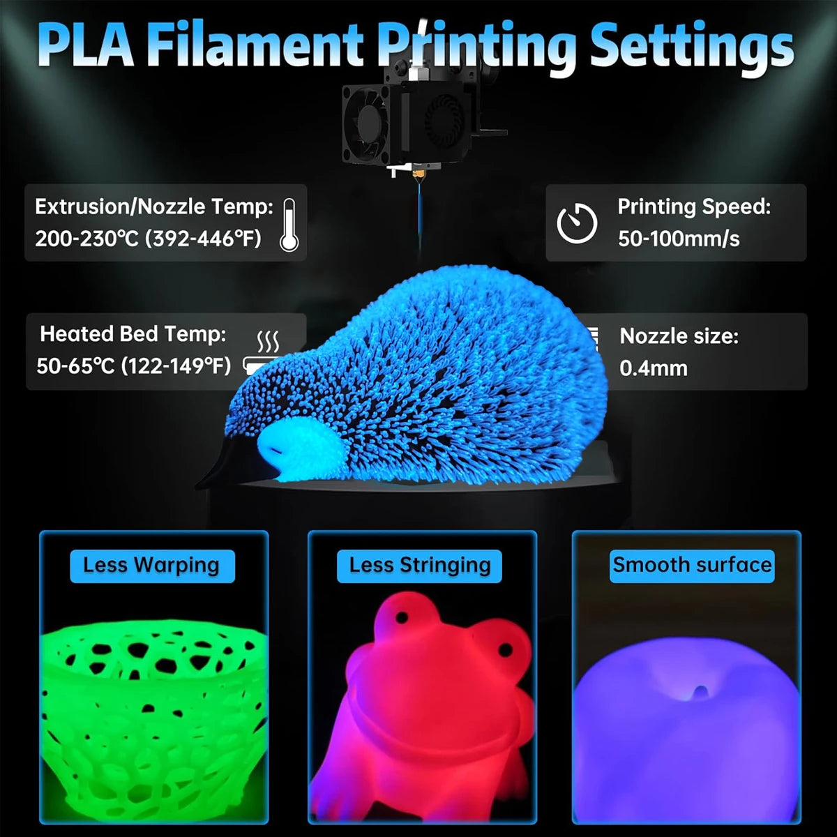 Luminescent Glow PLA Filament 1.75mm ±0.02mm – FDM 3D Printing