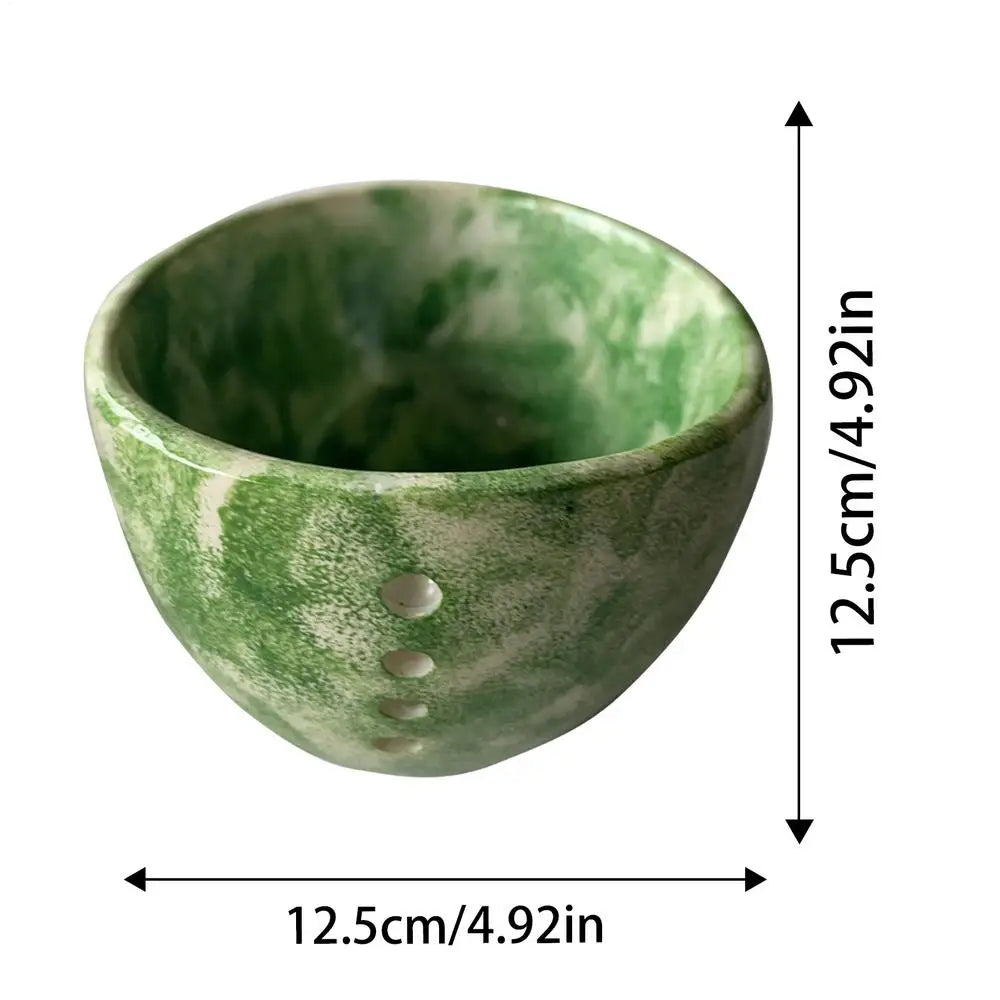 Ceramic Herb Stripper Bowl | Kale & Leafy Vegetable Leaf Remover