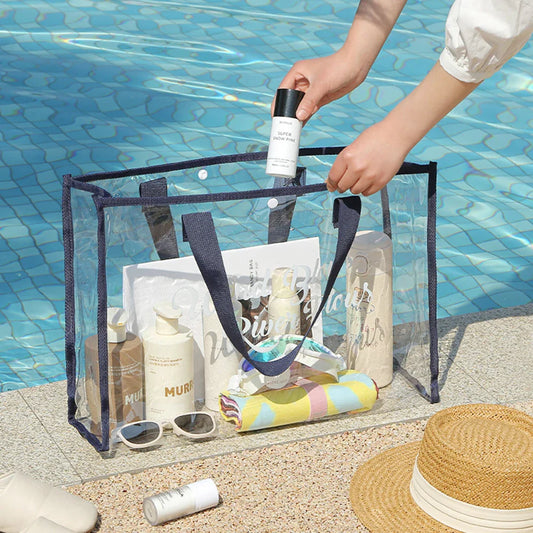 Waterproof Foldable Beach Tote Bag with Phone Pouch | PVC Beach Tote Bag Oasis Select