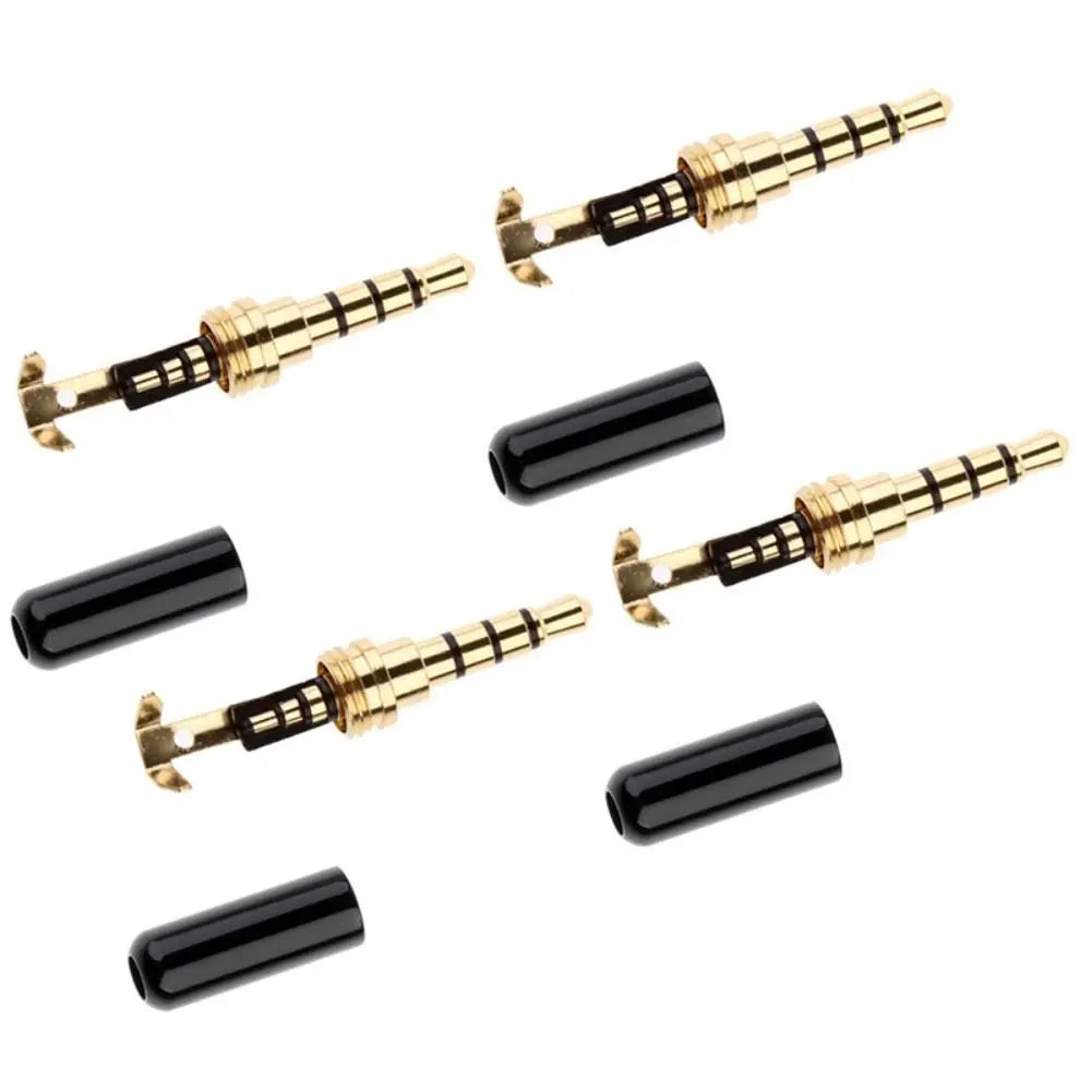 Wire Clamp Earphone Repair 4 Poles Plug Welding Head 3.5mm Male Plug Headphone Jack Plug 3.5mm Audio Connector 3.5 Jack Adapter Peaceful Pleasures Health and Wellness