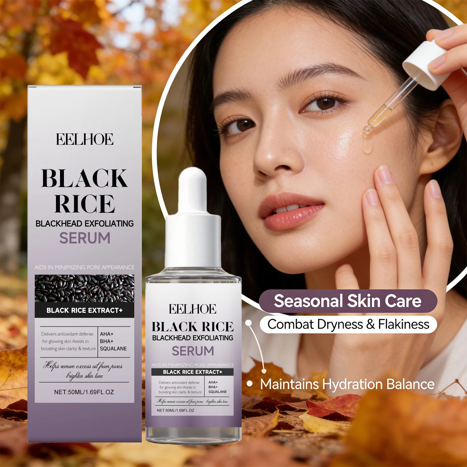 Black Rice Exfoliating Essence Nourishing Smooth Skin Improve Skin Elasticity Lightweight Texture Moisturizing Black Rice Serum Peaceful Pleasures Health and Wellness