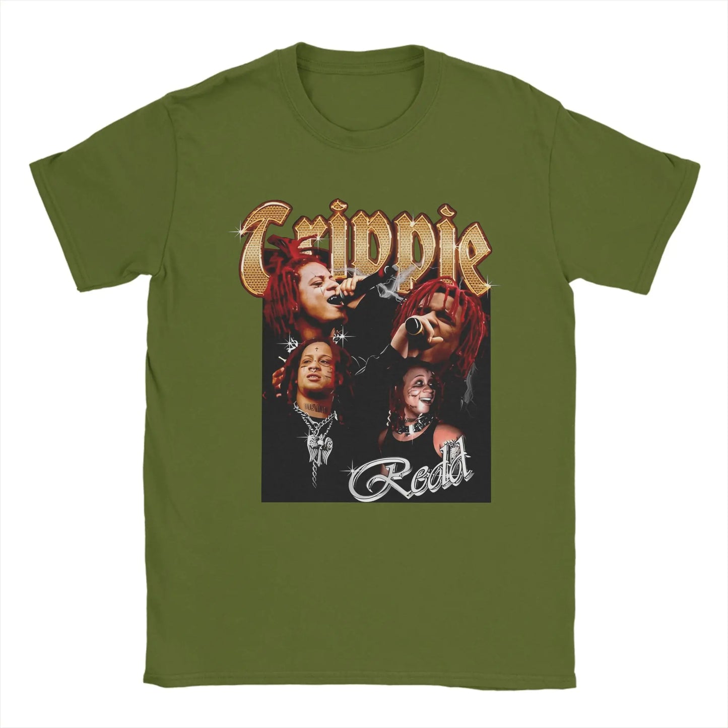 Harajuku T Shirt Summer Trippies Fashion T-Shirts Red Hair Redds 100 Cotton Tshirt for Man Y2K Fun Cheap Print Short Sleeve Tops Peaceful Pleasures Health and Wellness army green 6XL
