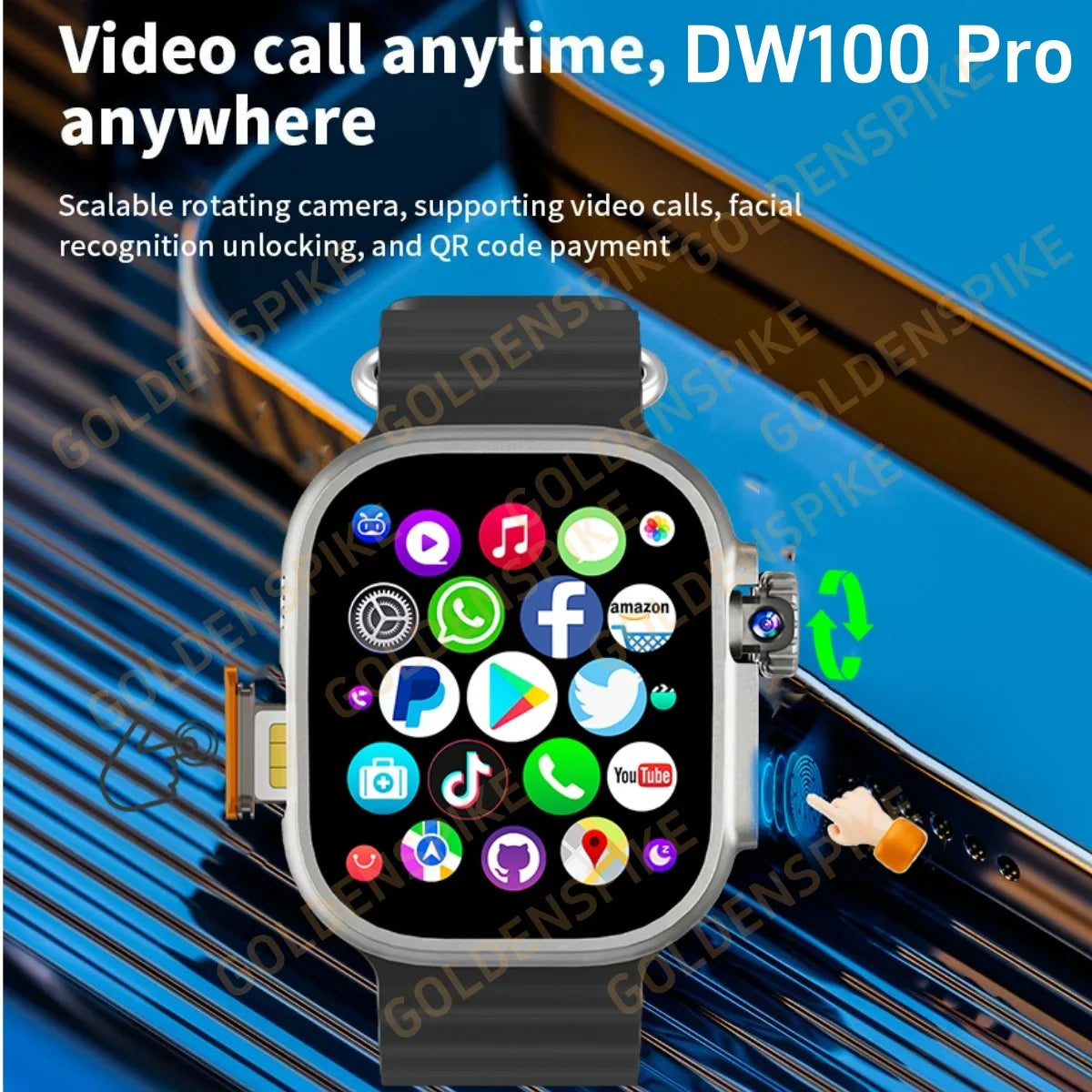 DW100 Pro 4G Android Smart Watch | 2.29" AMOLED, GPS, 256GB