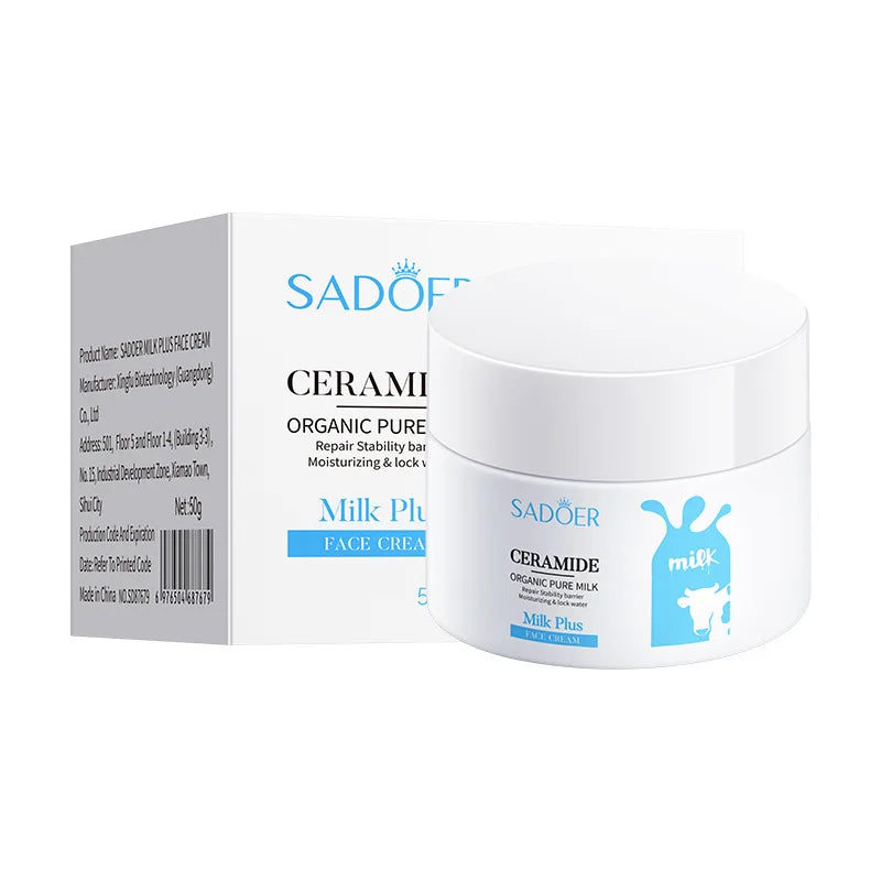 SADOER Ceramide Milk Moisturizing Face Cream – Anti-Wrinkle 100ml Facial Moisturizer Cream Peaceful Pleasures Health and Wellness milk cream