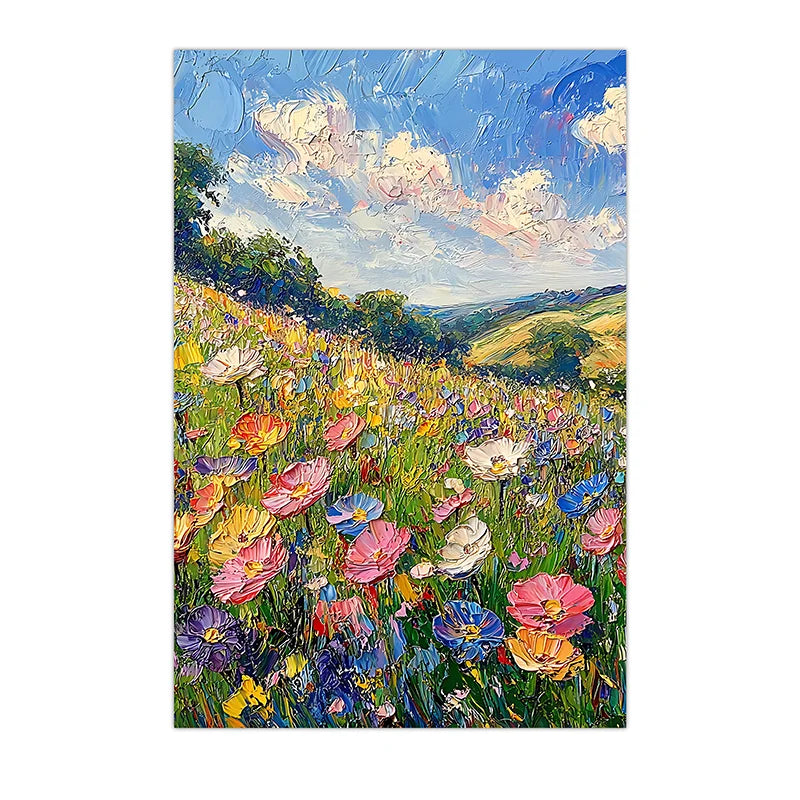 Wildflower Meadow Canvas Wall Art | Spring Landscape Print Canvas Wall Art Print Peaceful Pleasures Health and Wellness 04 20x25cm No Frame China Mainland