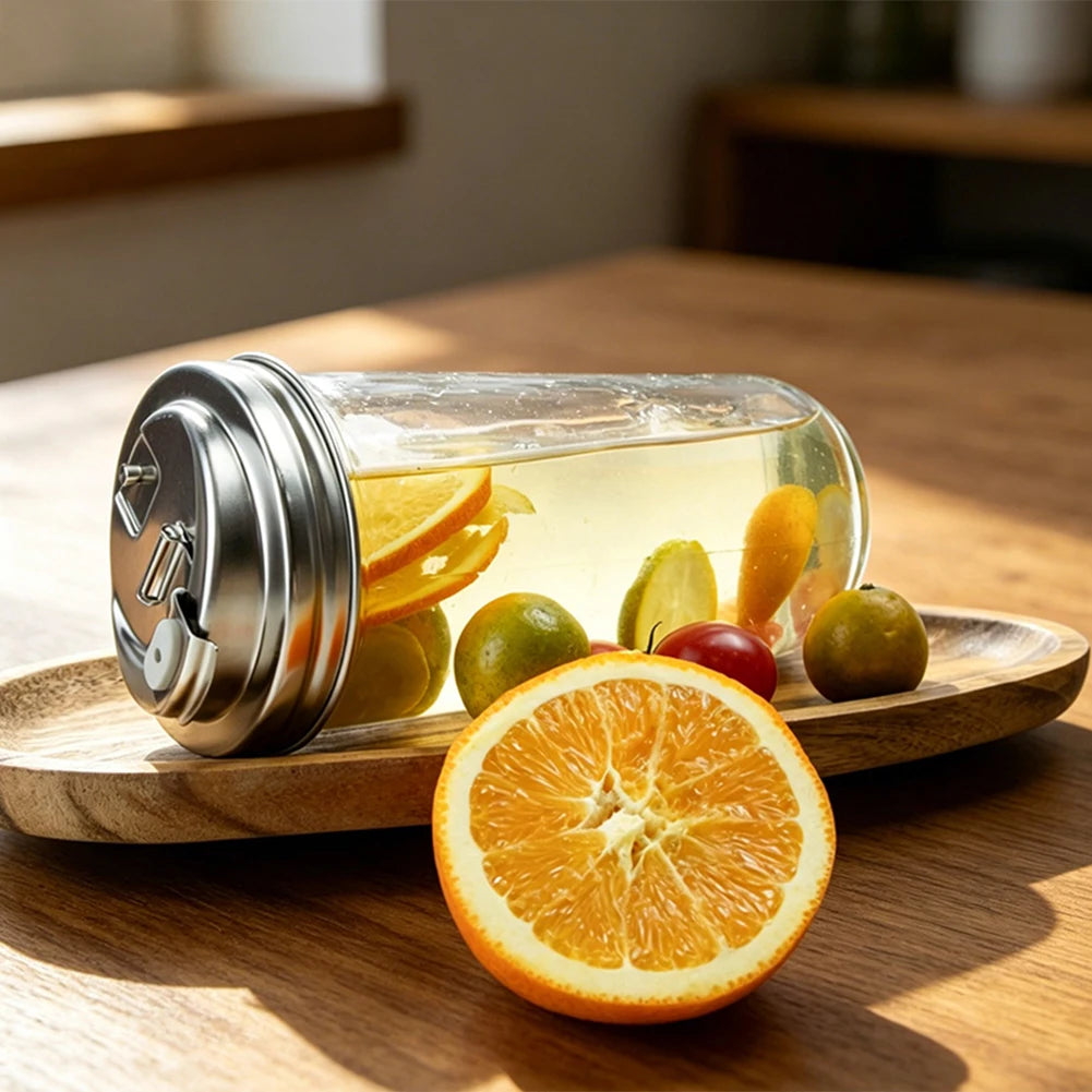 Wide Mouth Mason Jar Lid,304 Stainless Steel Mason Jar Lid, Multi-Purpose Reusable Leakproof Juices Cup Lids For Wide Mouth Peaceful Pleasures Health and Wellness