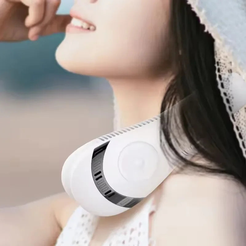Portable Bladeless Neck Fan – USB Rechargeable 3 Speed