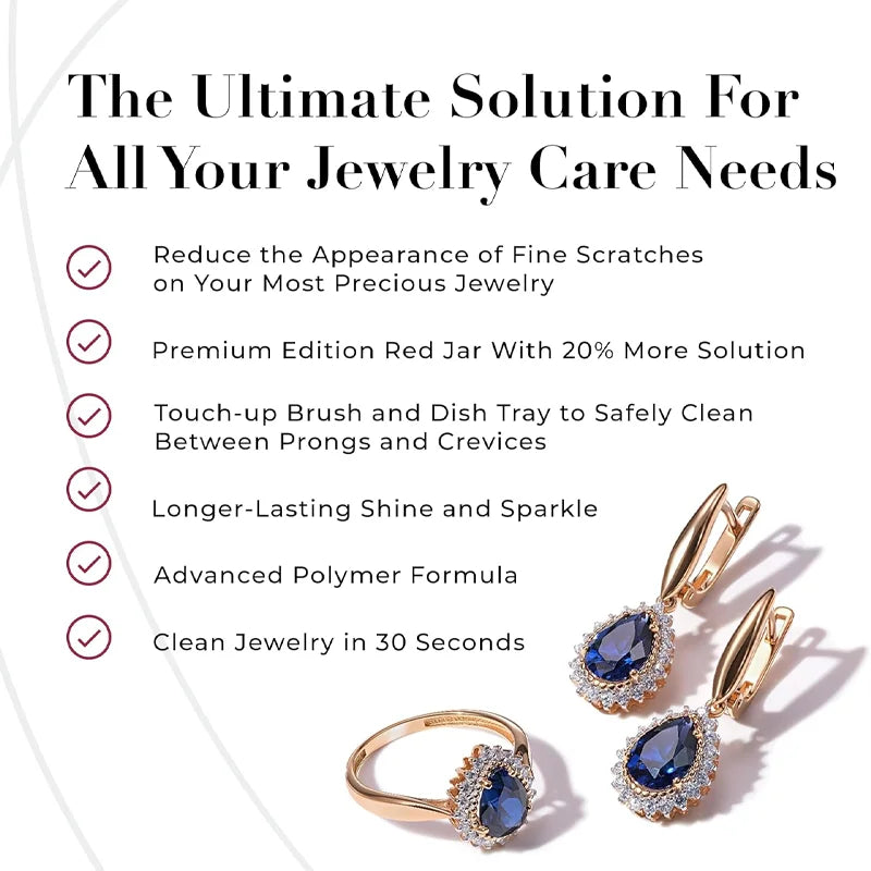 Professional Jewelry Cleaner Solution Tarnish Remover. Liquid Polish for Gold Silver Diamond. Restore Sparkle to Rings Chains Peaceful Pleasures Health and Wellness