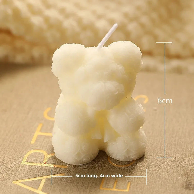 Rose Bear Home Fragrance Premium Atmosphere Birthday Gift Aromatherapy Candles Peaceful Pleasures Health and Wellness S white