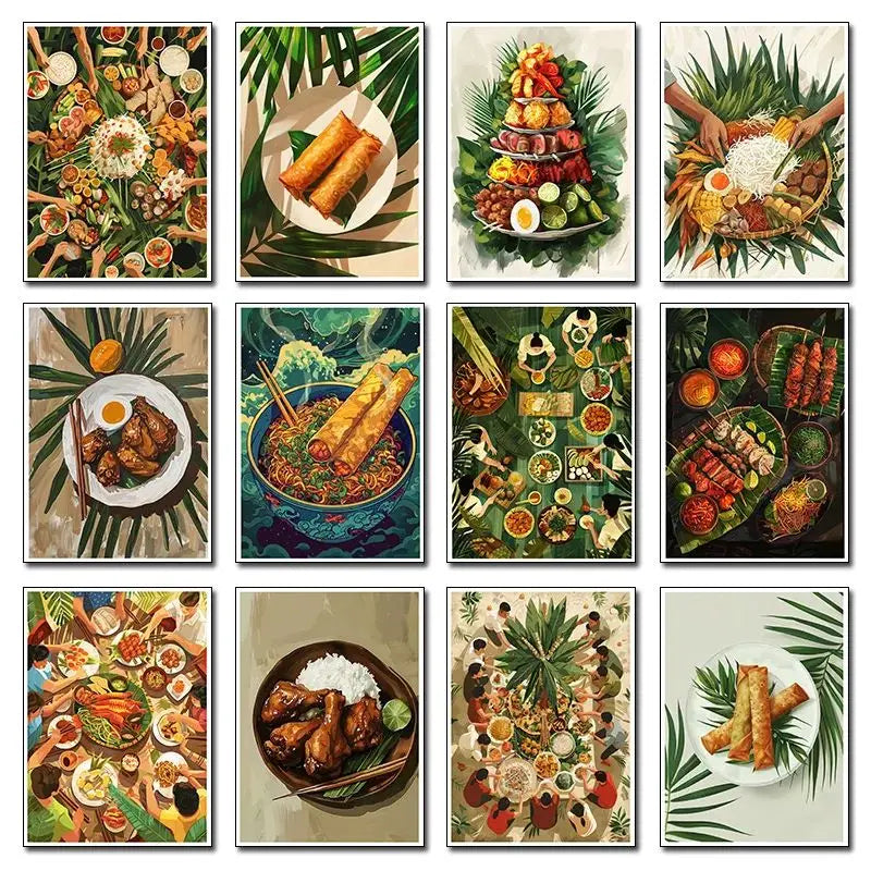 Philippines Street Food Canvas Wall Art | Unframed Poster