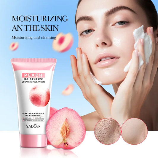 SADOER Peach Green Tea Lemon Face Wash – Deep Pore Cleanser Facial Cleanser Peaceful Pleasures Health and Wellness Honey Peach