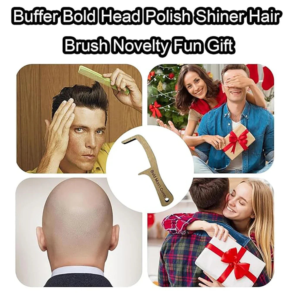 Bald Man Brush – Funny Wooden Novelty Gift for Bald Heads