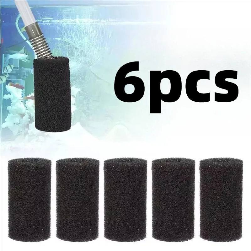3Pcs/6 Pcs Aquarium Accessories Biochemical Filter Sponge Fish Tank Inlet Water Pre-Filter Sponge Cartridge Replacement Filter Peaceful Pleasures Health and Wellness 6pcs