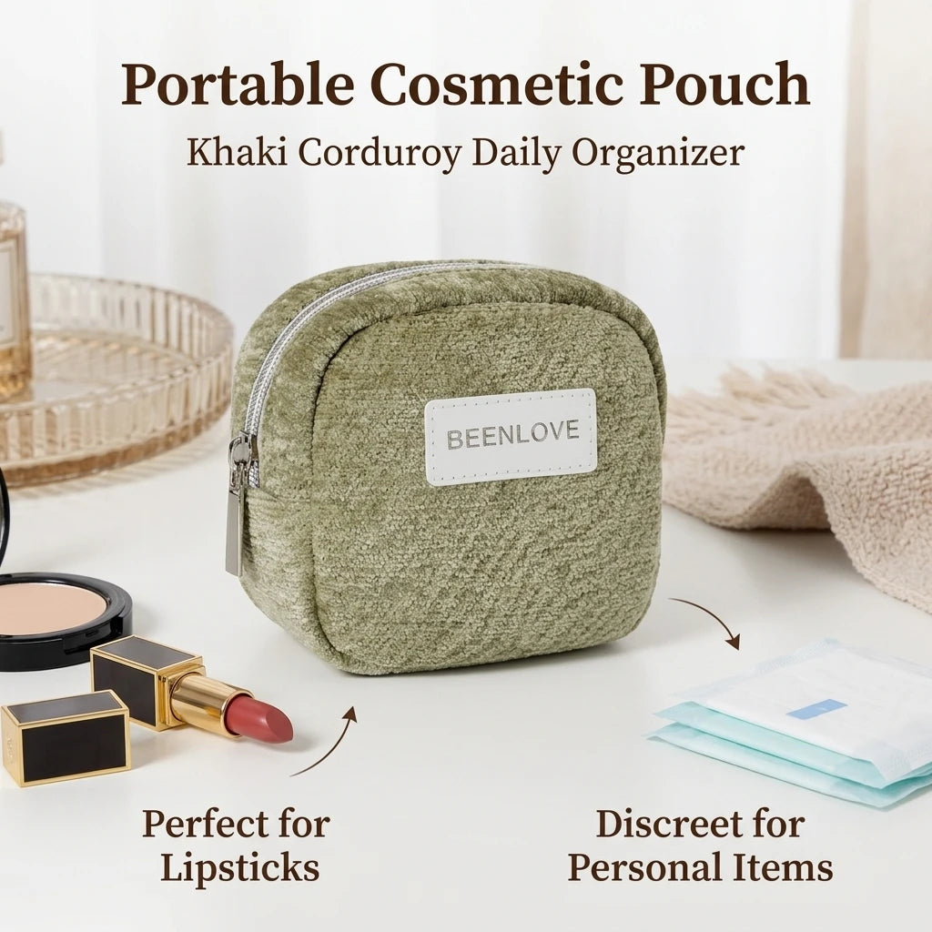 Portable Cosmetic Bag Waterproof Pouch for Makeup and Care Lightweight Multifunctional Peaceful Pleasures Health and Wellness