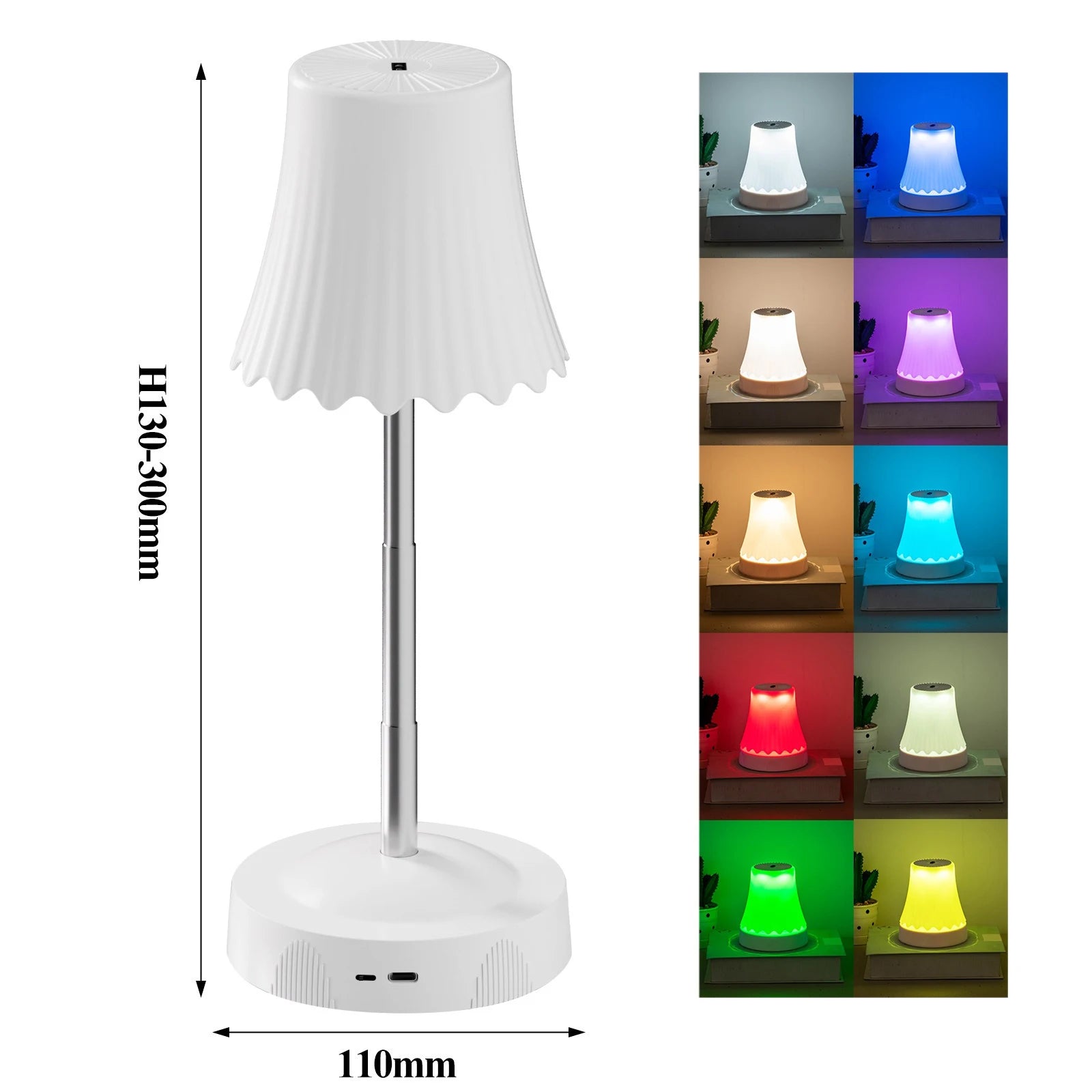 GGbingo Strectchable RGB LED Night Lamp Hand Gesture Sensor Creative Night Light Dorm Room Bedside Lamp USB Charging 2600mah Peaceful Pleasures Health and Wellness White USB Plug
